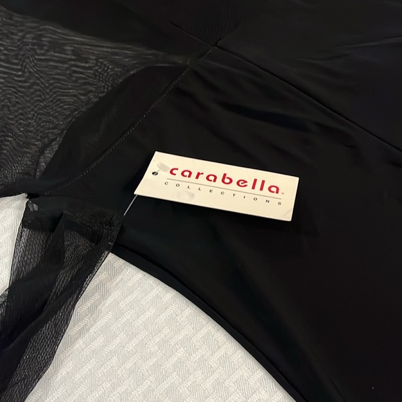 Carabella Show Stopper Black Dress with Semetric Rhinestones. Sheer Sleeves Med - Picture 16 of 16